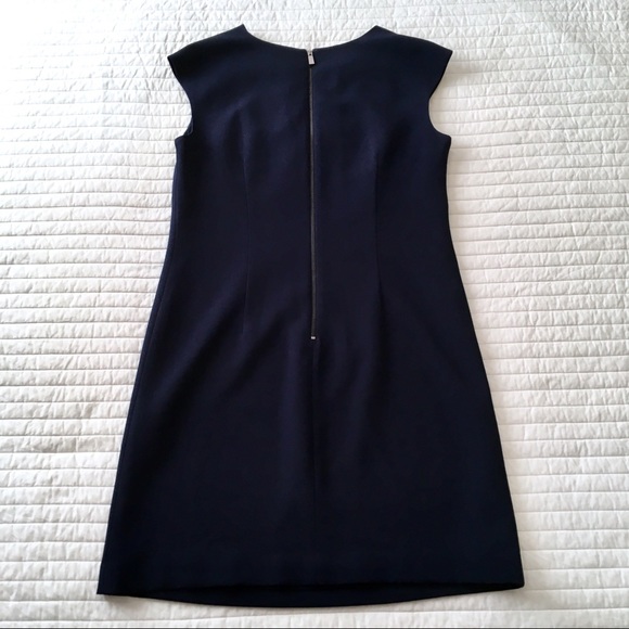 Vince Camuto Navy Sheath Dress Sz 10 - Black bead - Picture 6 of 8